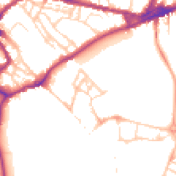 Daytime road noise heatmap for CB5 8AW