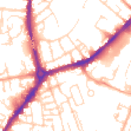 Daytime road noise heatmap for CB5 8BD