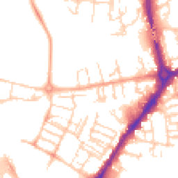 Daytime road noise heatmap for CB5 8DD