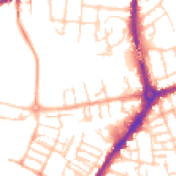 Daytime road noise heatmap for CB5 8DN