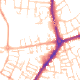 Daytime road noise heatmap for CB5 8DW