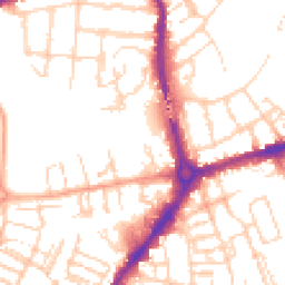 Daytime road noise heatmap for CB5 8JY