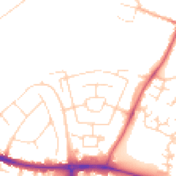 Daytime road noise heatmap for CB5 8PN