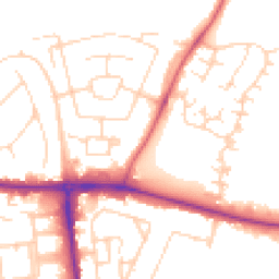 Daytime road noise heatmap for CB5 8SP