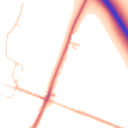 Daytime road noise heatmap for CB5 8SZ