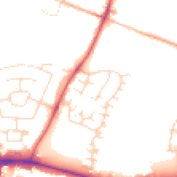 Daytime road noise heatmap for CB5 8TN