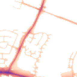 Daytime road noise heatmap for CB5 8TS