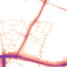 Daytime road noise heatmap for CB5 8UA