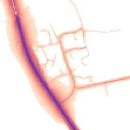 Daytime road noise heatmap for CB6 2AQ