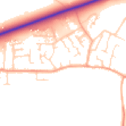 Daytime road noise heatmap for CB6 2JX