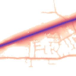 Daytime road noise heatmap for CB6 2UX