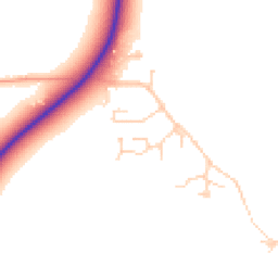 Daytime road noise heatmap for CB6 3JE