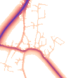 Daytime road noise heatmap for CB6 3JU