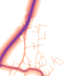 Daytime road noise heatmap for CB6 3JW