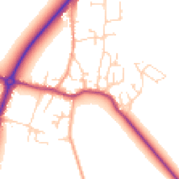 Daytime road noise heatmap for CB6 3JZ