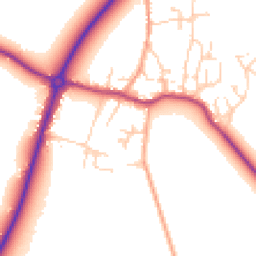 Daytime road noise heatmap for CB6 3NA