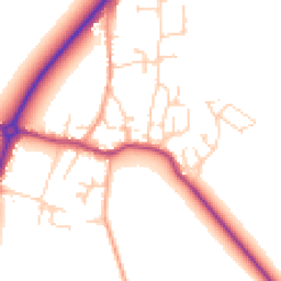 Daytime road noise heatmap for CB6 3NE