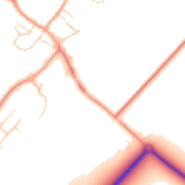 Daytime road noise heatmap for CB7 4DY