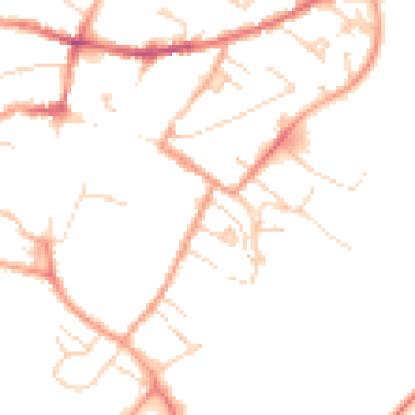 Daytime road noise heatmap for CB7 4GE