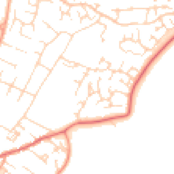 Daytime road noise heatmap for CB7 4TN
