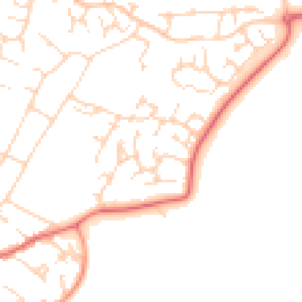 Daytime road noise heatmap for CB7 4TU