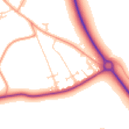 Daytime road noise heatmap for CB7 5AU