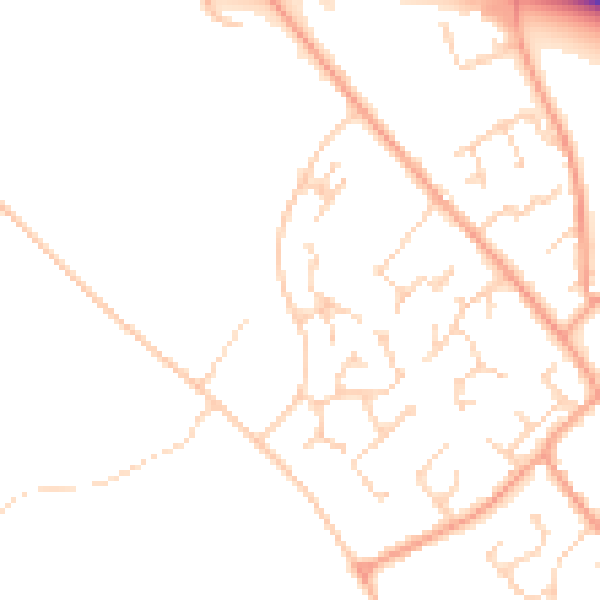 Daytime road noise heatmap for CB7 5GP