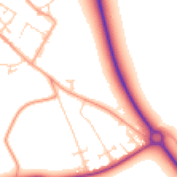Daytime road noise heatmap for CB7 6AW