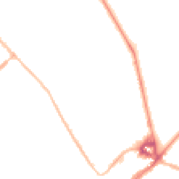 Night-time road noise heatmap for CB8 0BB