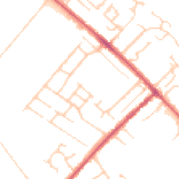 Daytime road noise heatmap for CB8 0DQ