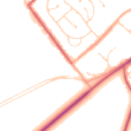 Daytime road noise heatmap for CB8 0FJ