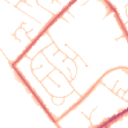 Daytime road noise heatmap for CB8 0PZ