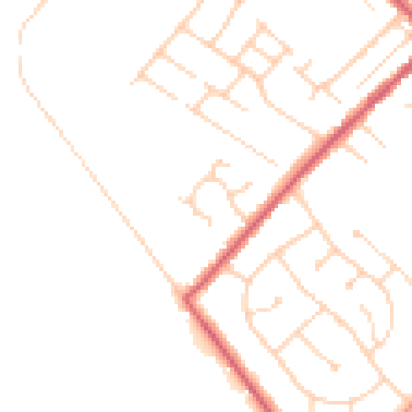 Daytime road noise heatmap for CB8 0QN