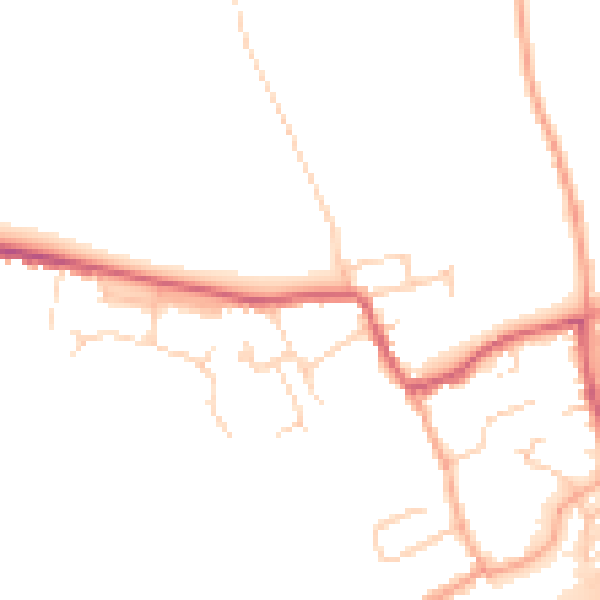 Daytime road noise heatmap for CB8 7EX