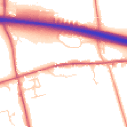 Daytime road noise heatmap for CB8 7FE