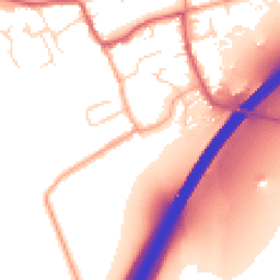 Daytime road noise heatmap for CB8 7FR