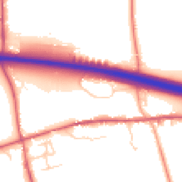 Daytime road noise heatmap for CB8 7FY