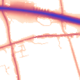 Daytime road noise heatmap for CB8 7GE