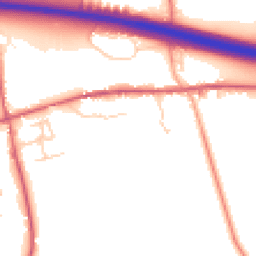 Daytime road noise heatmap for CB8 7GF