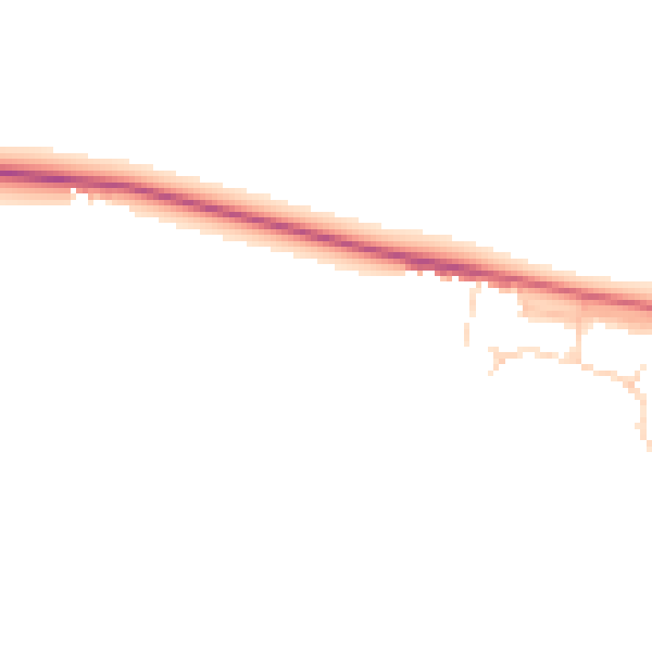 Daytime road noise heatmap for CB8 7GW