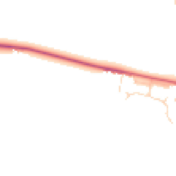Daytime road noise heatmap for CB8 7GX