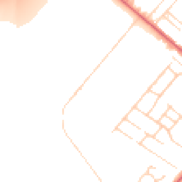 Daytime road noise heatmap for CB8 7JQ