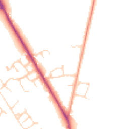 Daytime road noise heatmap for CB8 7XG