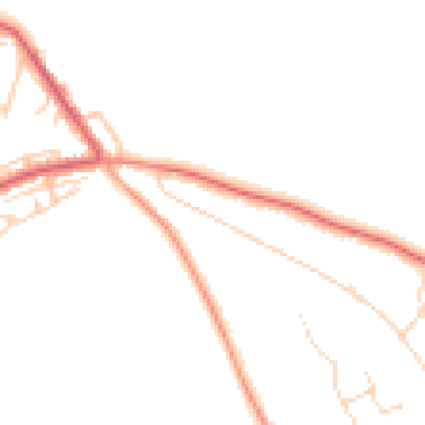 Daytime road noise heatmap for CB8 8AN