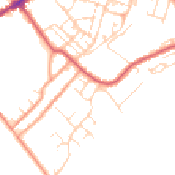 Daytime road noise heatmap for CB8 8BH