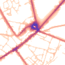 Daytime road noise heatmap for CB8 8LB