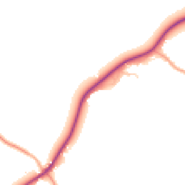 Daytime road noise heatmap for CB8 8PE