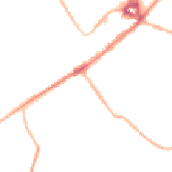 Night-time road noise heatmap for CB8 9AA