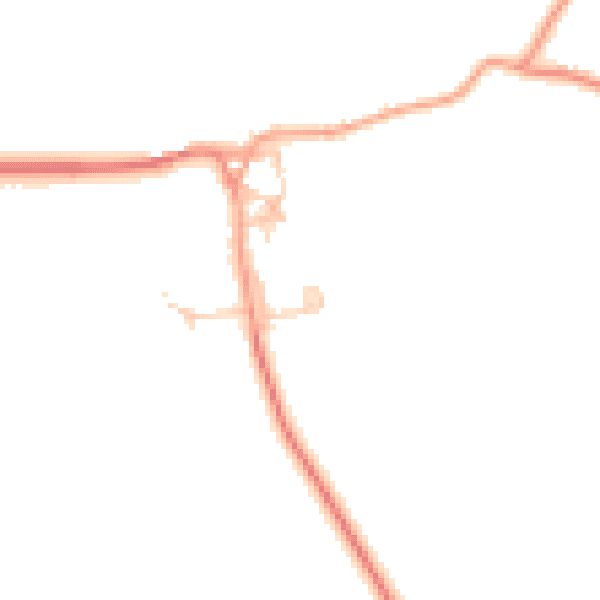 Daytime road noise heatmap for CB8 9DZ