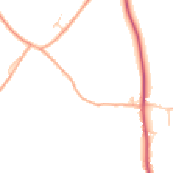 Daytime road noise heatmap for CB8 9UP